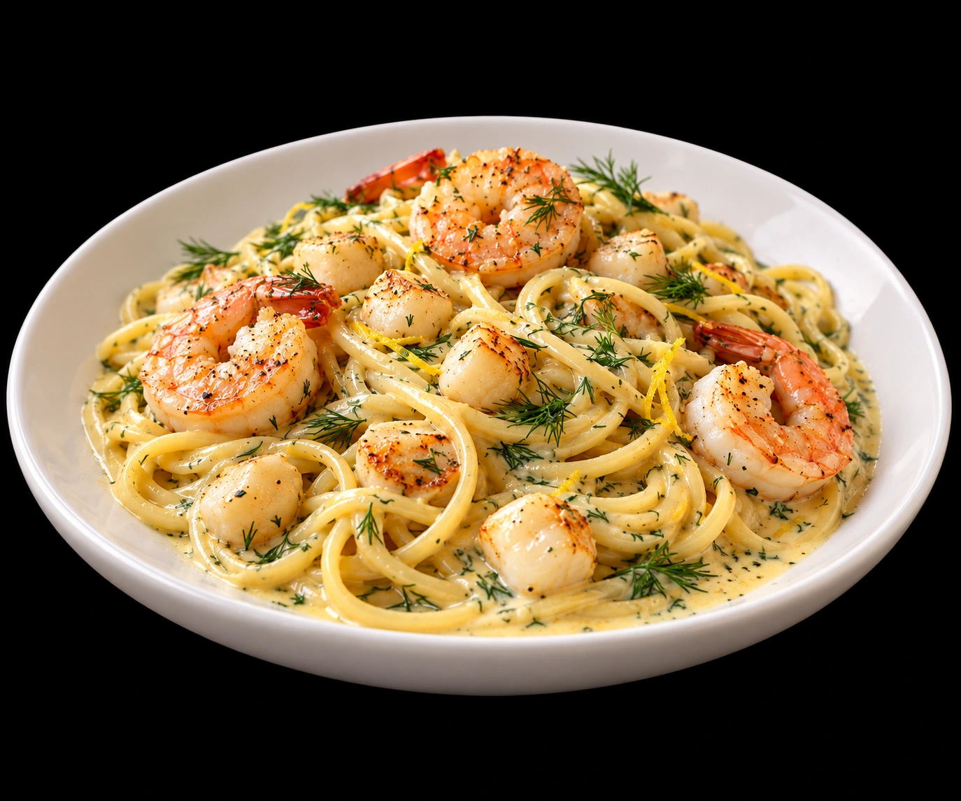 Lemon dill cream seafood pasta